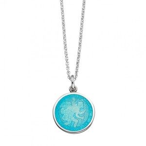 St. Christopher Light Blue Enamel Medal